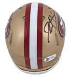 49ers Deion Sanders Authentic Signed Speed Mini Helmet Autographed BAS Witnessed
