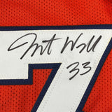 Framed Autographed/Signed Javonte Williams 33x42 Orange Football Jersey BAS COA