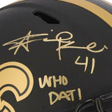 Alvin Kamara New Orleans Saints Signed Eclipse Authentic Helmet & Who Dat! Insc