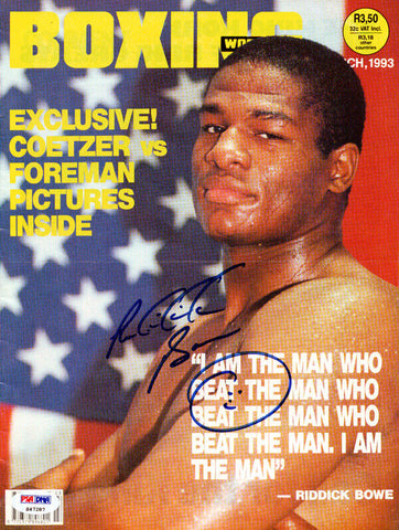 Riddick Bowe Autographed Signed Boxing World Magazine PSA/DNA #S47287