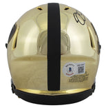 Purdue Mike Alstott Signed Chrome Speed Mini Helmet w/ Black Sig BAS Witnessed