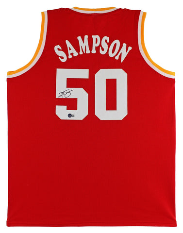Ralph Sampson Authentic Signed Red Pro Style Jersey Autographed BAS Witnessed