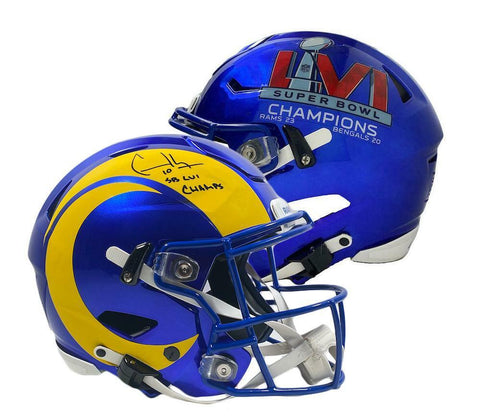 COOPER KUPP Autographed "SB LVI Champs" Rams Speed Flex Helmet FANATICS