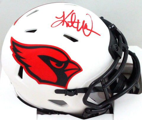 Kurt Warner Autographed Cardinals Lunar Speed Mini Helmet- Beckett W *Red