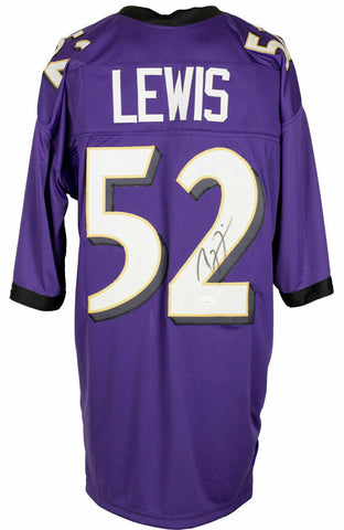 Ray Lewis Signed Custom Purple Pro Style Football Jersey JSA ITP