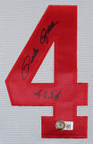 Reds Pete Rose "4256" Signed Grey Majestic Cool Base Jersey BAS Witnessed