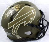 Von Miller Signed Bills F/S Salute to Service Speed Authentic Helmet-BAW Holo