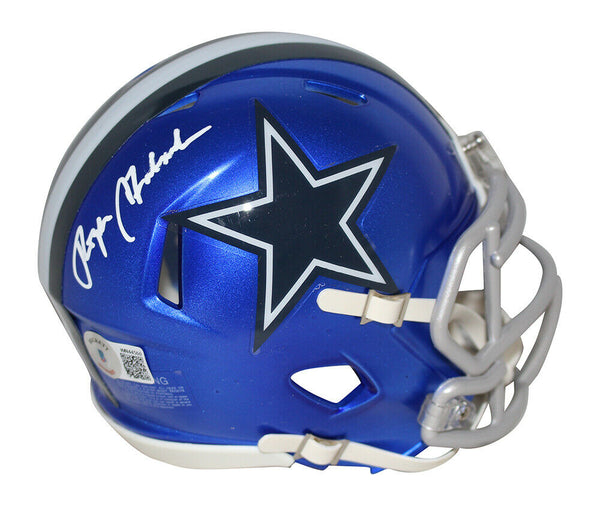 Roger Staubach Autographed Dallas Cowboys Flash Mini Helmet Beckett 34984