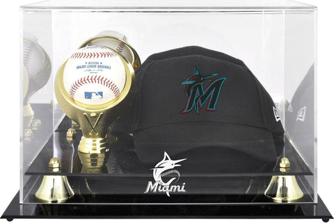 Miami Marlins Acrylic Cap and Baseball 2019 Logo Display Case - Fanatics
