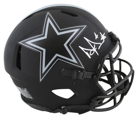 Cowboys Dak Prescott Signed Eclipse Full Size Speed Proline Helmet BAS Witnessed
