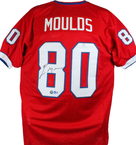 Eric Moulds Autographed Red Pro Style Jersey-Beckett W Hologram *Black