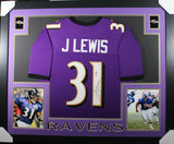 JAMAL LEWIS (Ravens purple SKYLINE) Signed Autographed Framed Jersey JSA