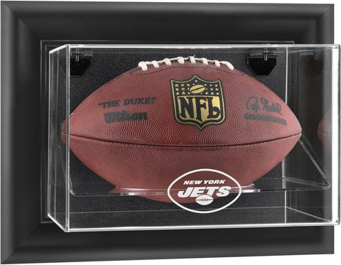 New York Jets Black Framed Wall-Mountable Football Logo Display Case - Fanatics