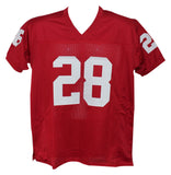 Adrian Peterson Autographed/Signed College Style Red XL Jersey BAS 33058