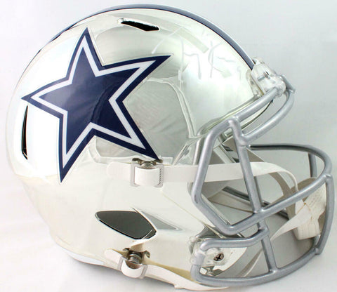Tony Romo Signed Dallas Cowboys F/S Chrome Speed Helmet - Beckett W Auth *White