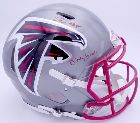 Kyle Pitts Auto Falcons Flash Full Size Helmet Dirty Bird (Smudge) Beckett 25812