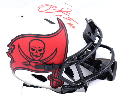 Mike Alstott Autographed Buccaneers Lunar Speed Mini Helmet *top- Beckett W Holo