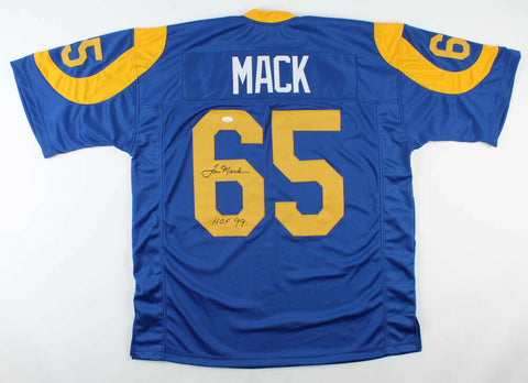 Tom Mack Signed Los Angeles Rams Jersey Inscribed "HOF 99" (JSA COA) 11xPro Bowl
