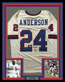 FRAMED Autographed/Signed OTTIS ANDERSON SB XXV MVP 33x42 White Jersey JSA COA