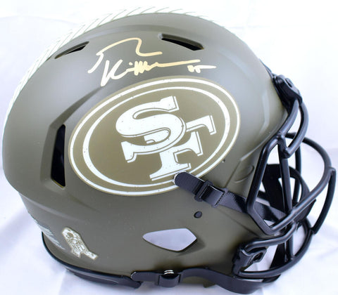 George Kittle Signed 49ers F/S Salute to Service Speed Auth Helmet-BeckettW Holo