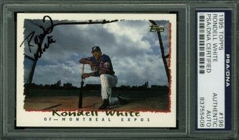 Expos Rondell White Authentic Signed Card 1995 Topps #196 PSA/DNA Slabbed