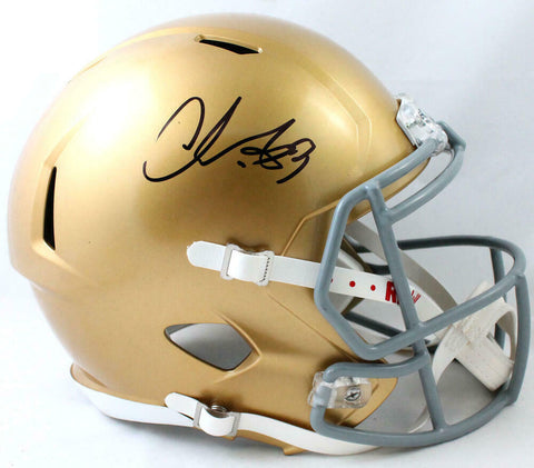 Chase Claypool Autographed Notre Dame F/S Speed Helmet - Beckett W Auth *Black