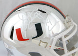 Warrren Sapp Signed Miami Hurricanes Riddell Chrome Mini Helmet w/ Insc-JSA W *W