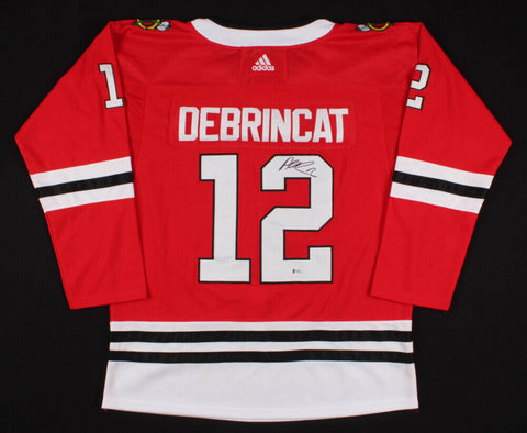 Alex DeBrincat Signed Chicago Blackhawks Adidas NHL Style Jersey (Beckett COA)