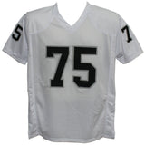 Howie Long Autographed/Signed Pro Style White XL Jersey Beckett 35811