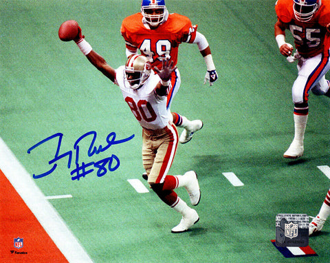 Jerry Rice Signed San Francisco 49ers Super Bowl TD vs Broncos 8x10 Photo - SS