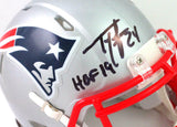 Ty Law Autographed New England Patriots Mini Helmet w/HOF - Beckett W *Black