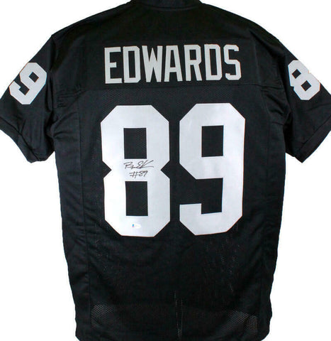 Bryan Edwards #89 Autographed Black Pro Style Jersey - Beckett W Auth *8