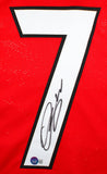 Quay Walker Autographed Red College Style Jersey- Beckett W Hologram *Black