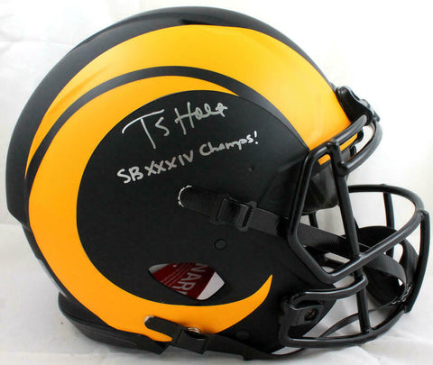 Torry Holt Signed Rams Eclipse Speed Authentic F/S Helmet Insc-Beckett W Holo