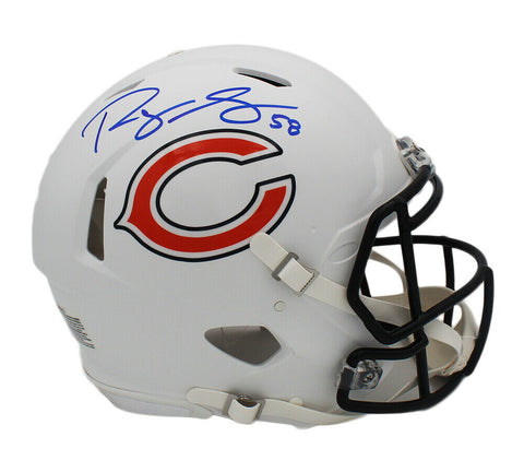 Roquan Smith Signed Chicago Bears Speed Authentic White Matte NFL Helmet