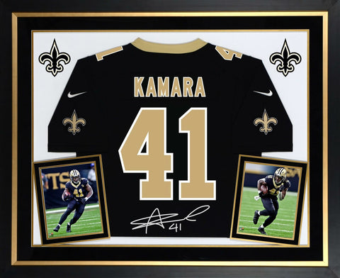 Alvin Kamara New Orleans Saints Deluxe Framed Autographed Nike Black Game Jersey