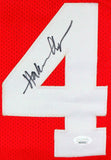 Hakeem Olajuwon Autographed Red Stat Pro Jersey- JSA W *Black