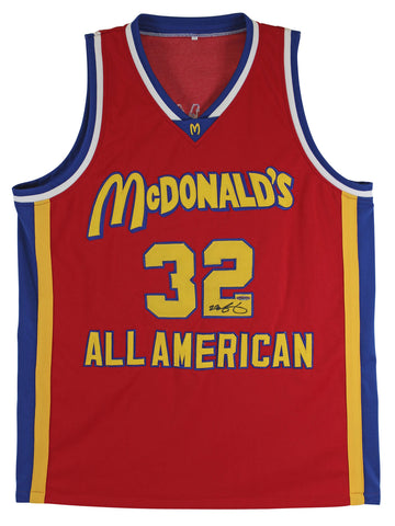 Lakers Lebron James Signed Red McDonald's All American Jersey UDA & PSA #AE07237