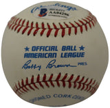 Lou Brock & Rickey Henderson Autographed American League Baseball BAS 36681