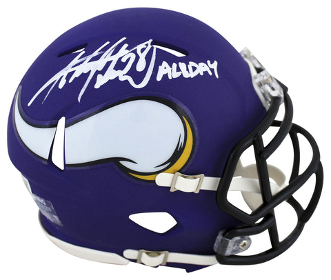 Vikings Adrian Peterson "All Day" Authentic Signed Speed Mini Helmet BAS Witness
