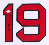 Bob Feller Signed Indians 35"x 43" Custom Framed Jersey Inscribed "HOF 62" (JSA)