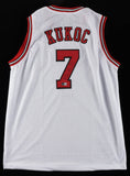 Toni Kukoc Signed Chicago Bull Jersey (Beckett) 3xNBA Champion 1996-1998 Forward