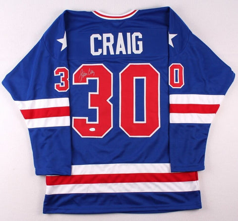 Jim Craig Signed Team USA / Miracle on Ice Jersey JSA COA 1980 Winter Olympics