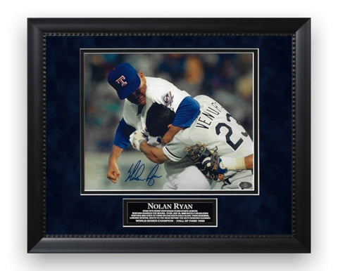 Nolan Ryan Signed Autographed Photo Framed to 11x14 Player Holo