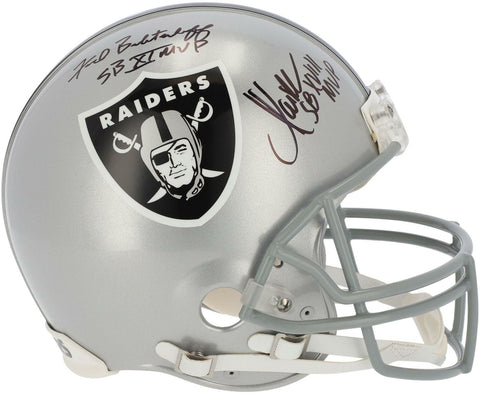 Marcus Allen & Fred Biletnikoff Raiders Signed Authentic Helmet & SB MVP Inscs