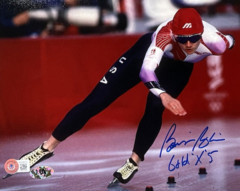 Bonnie Blair Signed 8x10 Olympic Gold Medalist Photo Gold x5 Inscribed BAS