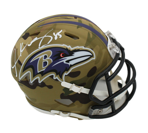 Derrick Mason Signed Baltimore Ravens Speed Camo NFL Mini Helmet