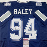 Autographed/Signed Charles Haley Dallas Blue Football Jersey JSA COA
