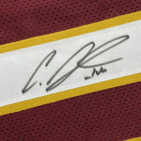 FRAMED Autographed/Signed CURTIS SAMUEL 33x42 Burgundy Football Jersey JSA COA