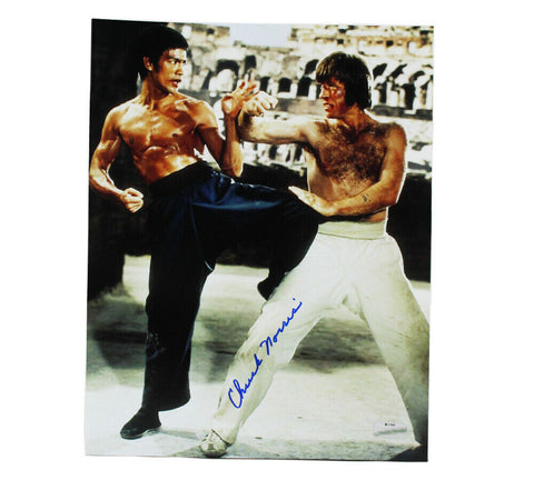 Chuck Norris Signed Way/Dragon Unframed 11x14 Photo - Karate Kick